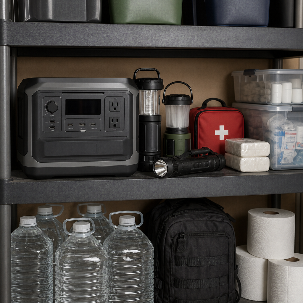 Emergency preparedness supplies including a portable power station